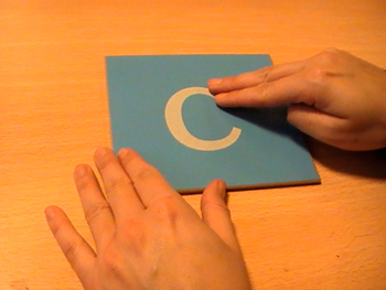 sandpaper letters - drawing a letter with your finger